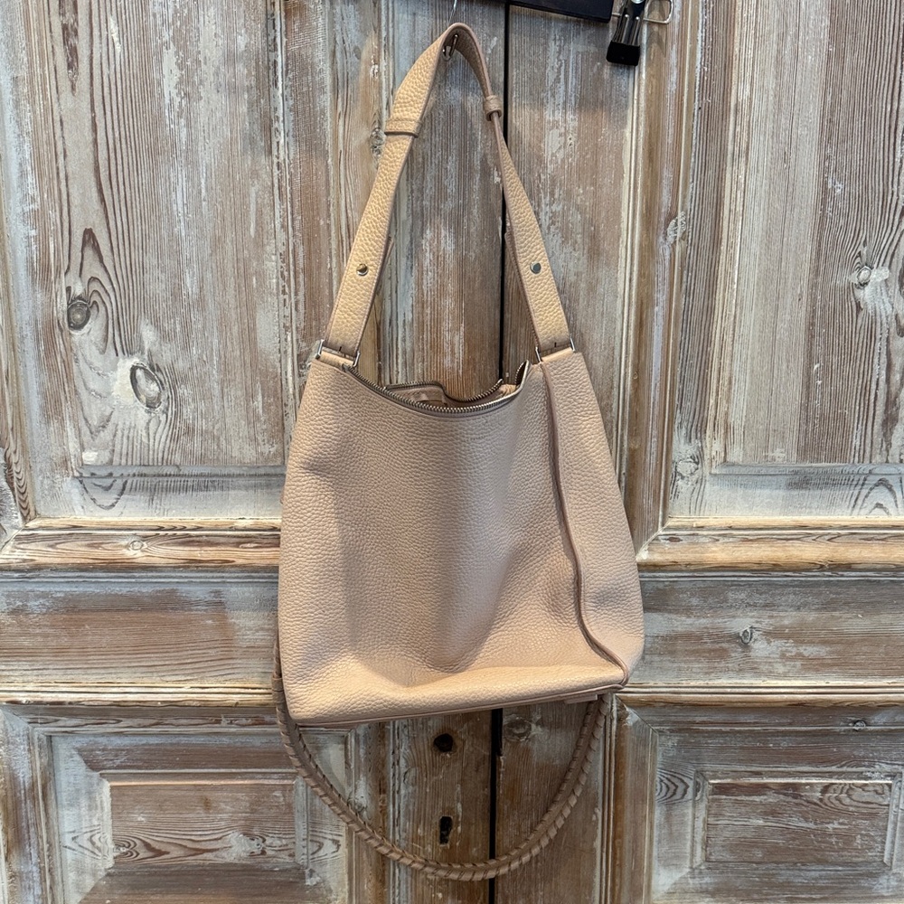 All Saints Beige Leather Cross Body Bag